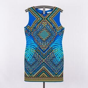 Peter Nygard Dress Size 14 PETITE Colorful Retro Psychedelic 60s Artsy Bohemian